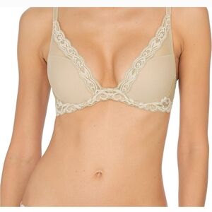 Natori Lace Trim Tan Bra- 34C